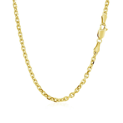 3.1mm 14k Yellow Gold Diamond Cut Cable Link Chain by Bids.com
