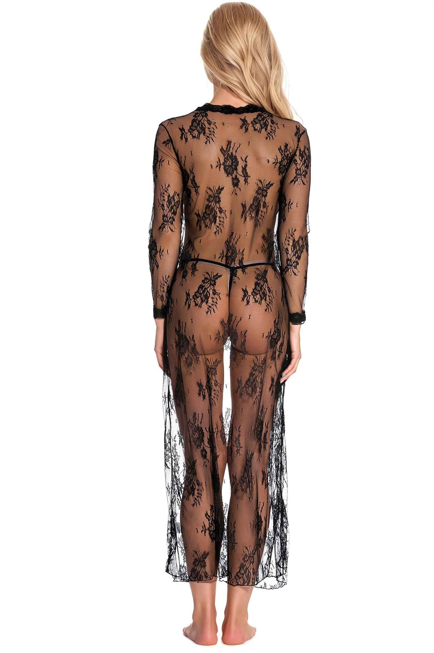 Long Floral Lace Robe