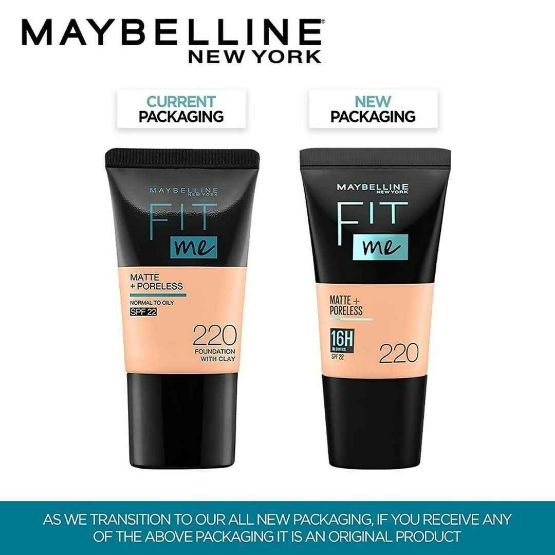 Maybelline New York Fit Me Matte + Poreless Liquid Foundation Normal to Oily Skin - 220 Natural Beige