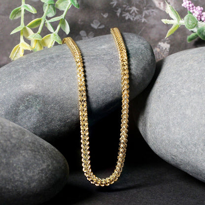 3.2mm 14k Yellow Gold Square Franco Chain by Bids.com