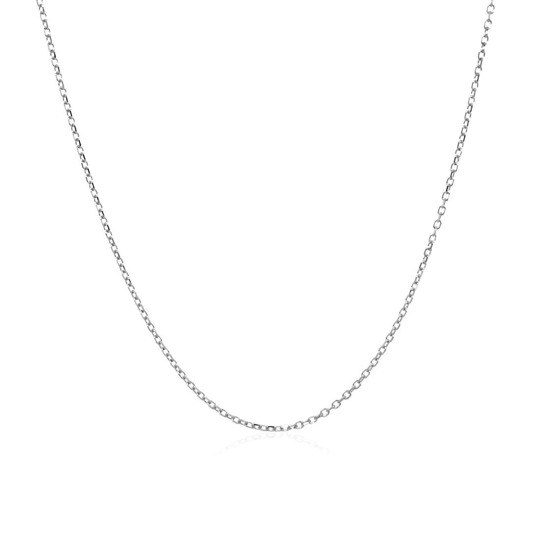14k White Gold Diamond Cut Cable Link Chain 0.8mm by Bids.com