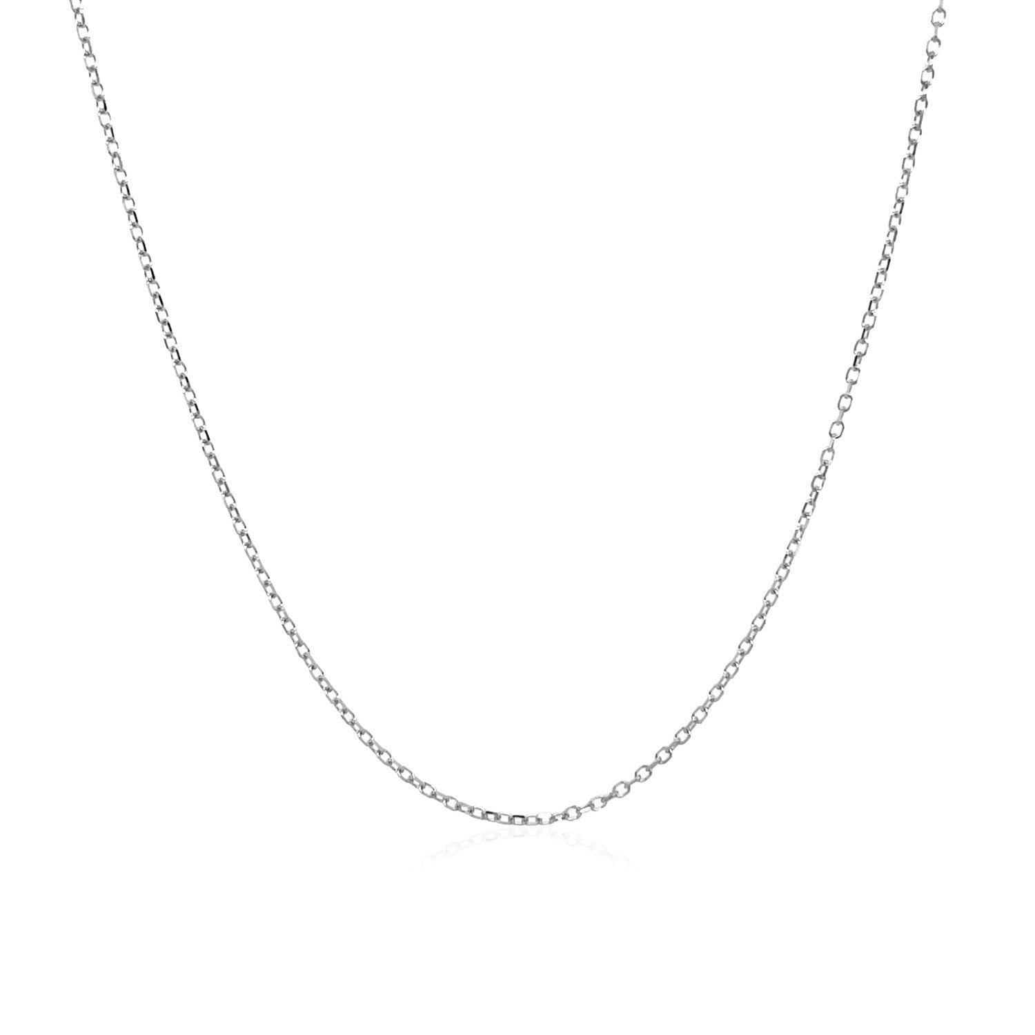 14k White Gold Diamond Cut Cable Link Chain 0.8mm by Bids.com