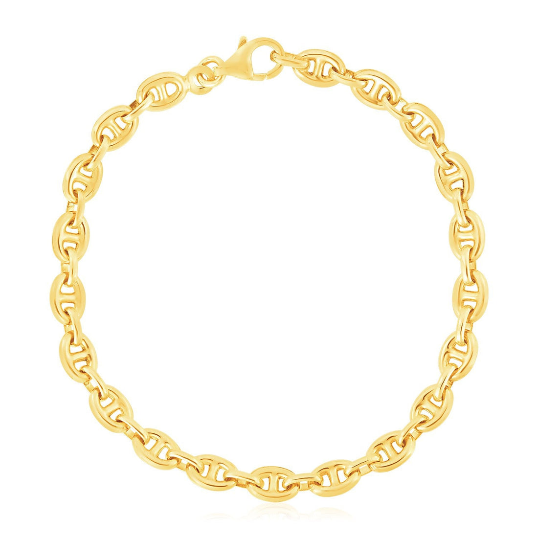 14k Yellow Gold High Polish Mariner Link Bracelet (5.4mm) by Bids.com