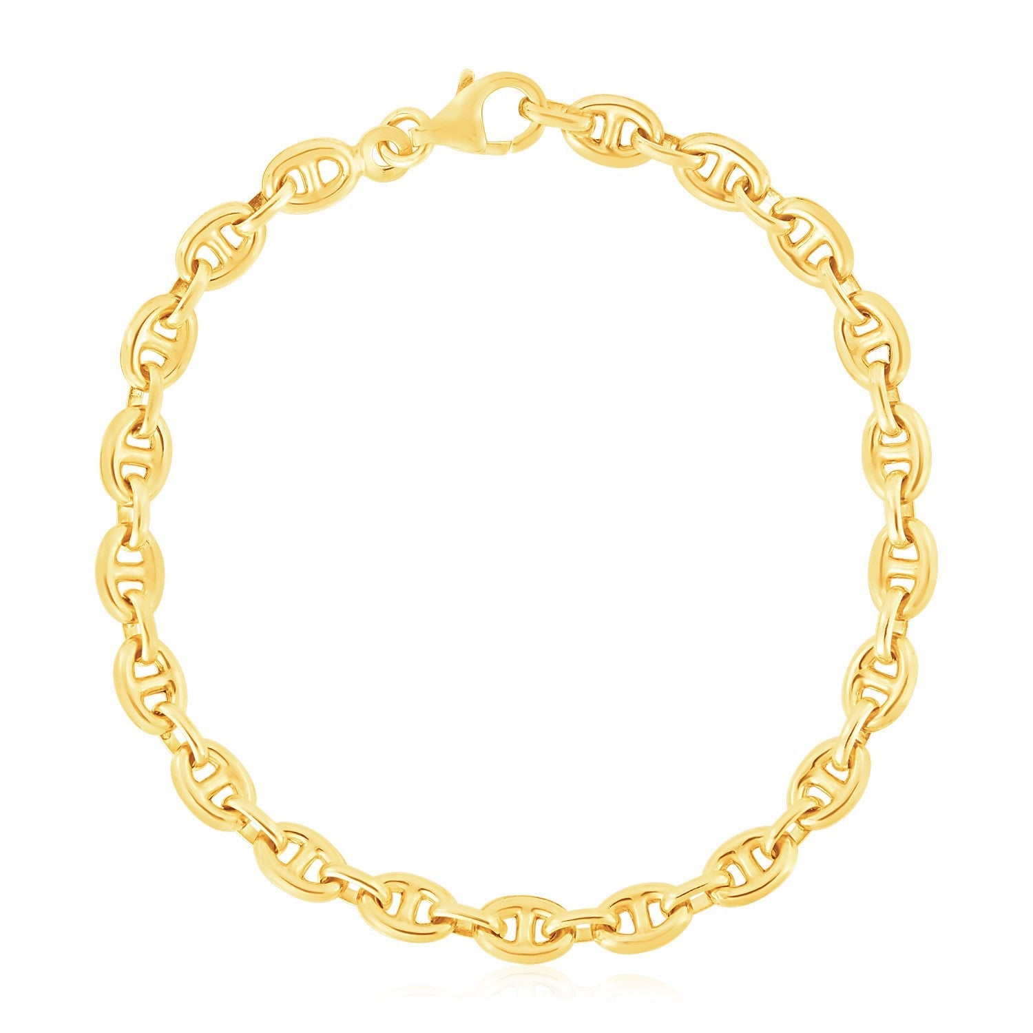 14k Yellow Gold High Polish Mariner Link Bracelet (5.4mm) by Bids.com