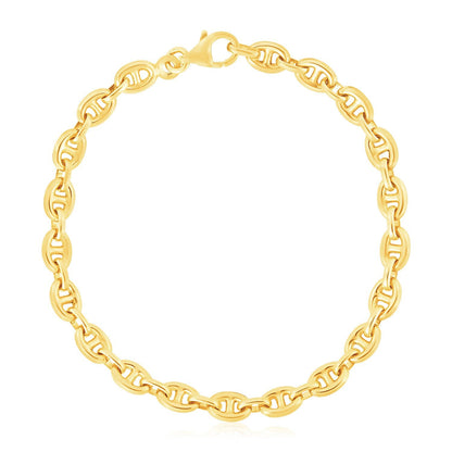 14k Yellow Gold High Polish Mariner Link Bracelet (5.4mm) by Bids.com
