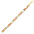 14k Tri-Color Gold Fancy Satin Heart Line Bracelet by Bids.com