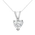 14K White Gold 1/5 Cttw 3-Prong Set Heart Shaped Solitaire Lab Grown Diamond 18" Pendant Necklace (F-G Color, VS2-SI1 Clarity) by Bids.com