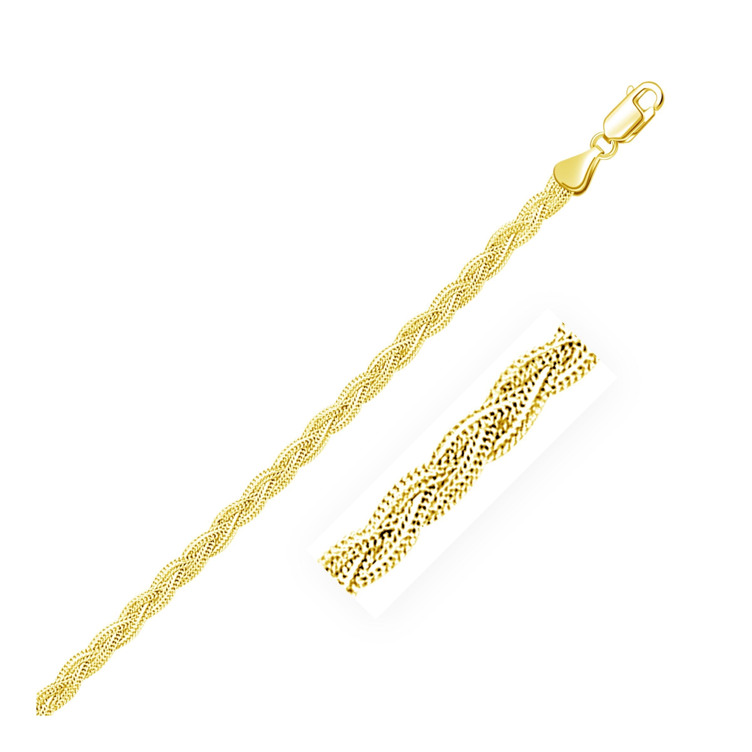 3.5mm 14k Yellow Gold Braided Chain by Bids.com