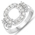 0.73 Carat Genuine White Diamond 14K White Gold Semi Mount Ring - holds 8x8mm Cushion Gemstone by Bids.com