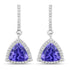 3.86 Carat Genuine Tanzanite and White Diamond 14K White Gold Earrings by Bids.com