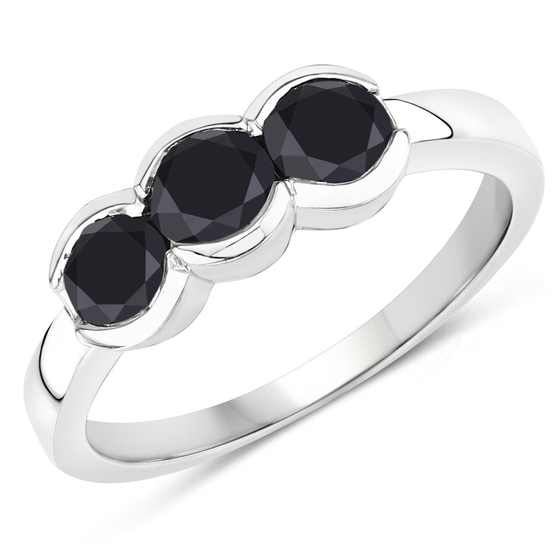 1.22 Carat Genuine Black Diamond .925 Sterling Silver Ring by Bids.com