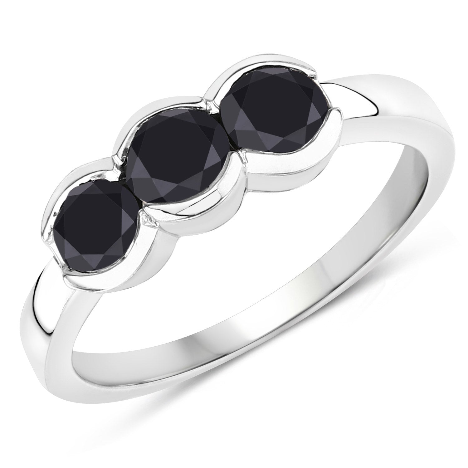 1.22 Carat Genuine Black Diamond .925 Sterling Silver Ring by Bids.com
