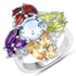 6.13 Carat Genuine Multi Stones .925 Sterling Silver Ring by Bids.com