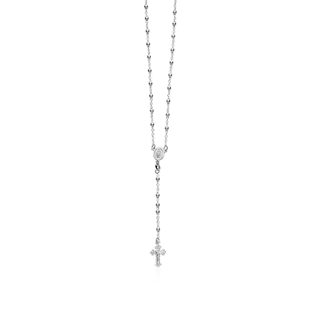 Fine Rosary Chain and Bead Necklace in Sterling Silver by Bids.com