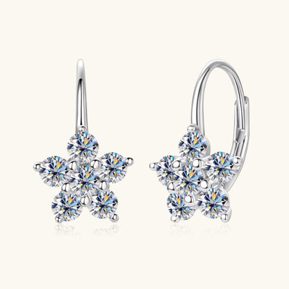 1.2 Carat Pure Sterling Silver Sparkala™ Flower Huggie Earrings - DestGlow