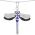 1.99 Carat Genuine Tanzanite and White Zircon .925 Sterling Silver Pendant  DestGlow