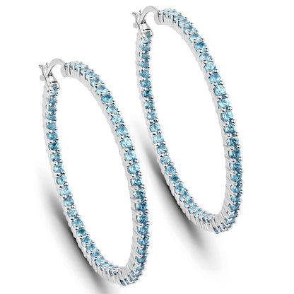 3.60 Carat Genuine Swiss Blue Topaz .925 Sterling Silver Earrings by Bids.com