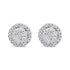 14K White Gold 1.0 Cttw Brilliant-Cut Diamond Halo-Style Cluster Round Button Stud Earrings (H-I Color, I1-I2 Clarity) by Bids.com