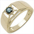 14K Yellow Gold Plated 0.25 Carat Genuine Blue Diamond .925 Sterling Silver Ring by Bids.com