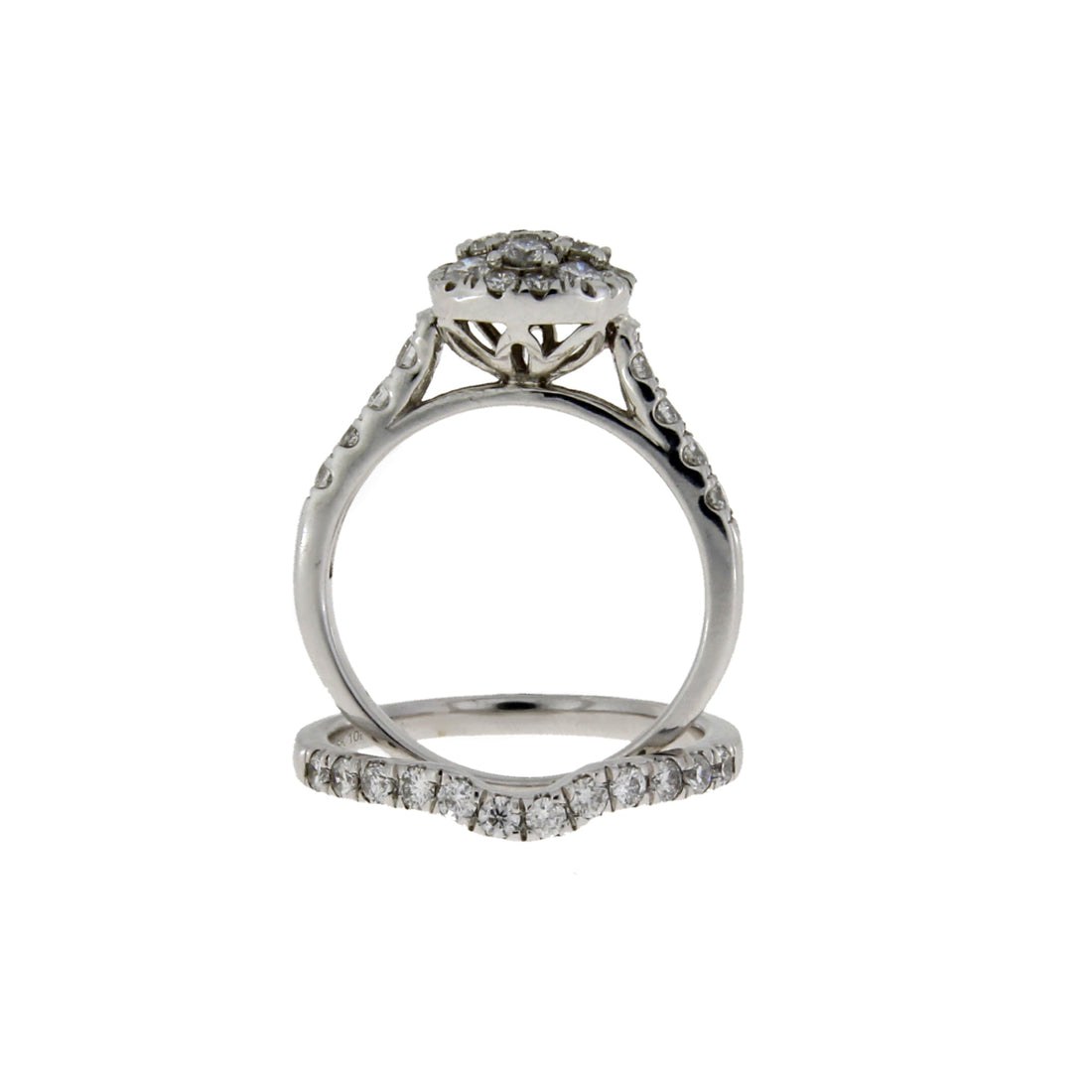 1.30ct Diamond Engagement Ring Set 10KT White Gold by Bids.com