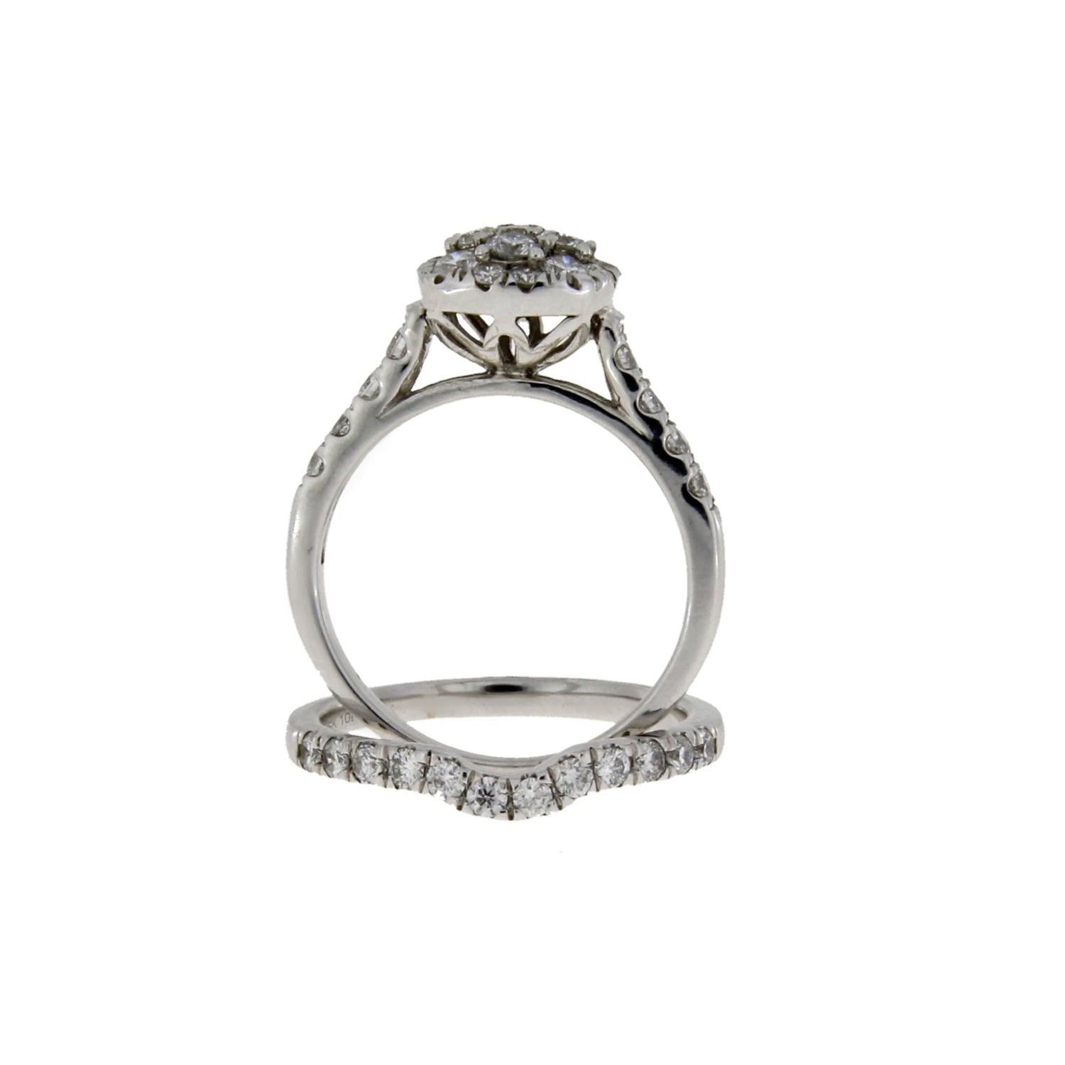 1.30ct Diamond Engagement Ring Set 10KT White Gold by Bids.com