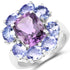 5.24 Carat Genuine Amethyst & Tanzanite .925 Sterling Silver Ring by Bids.com
