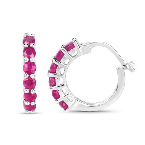 1.56 Carat Genuine Ruby .925 Sterling Silver Earrings  DestGlow