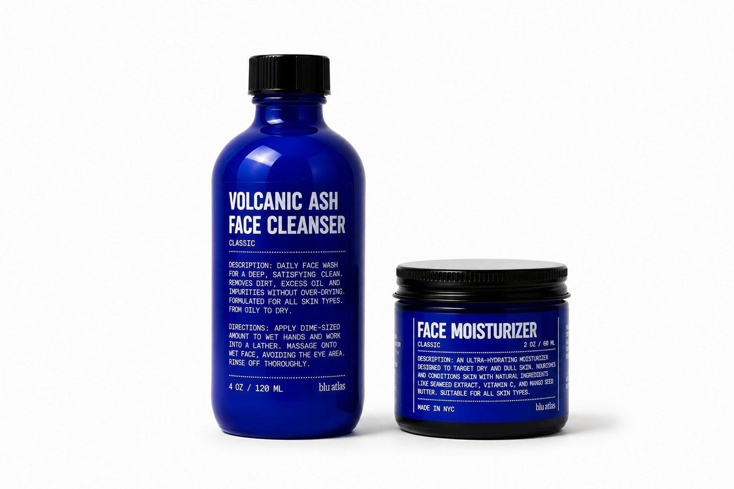 Face Essentials (Cleanser + Moisturizer) by Blu Atlas