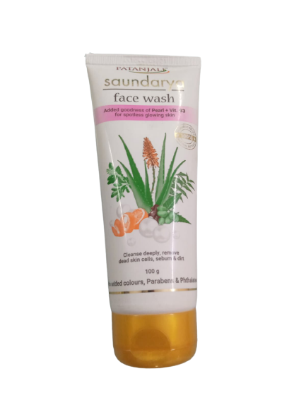 Patanjali Saundarya Face Wash(100 GM-1) &amp; Aloe Vera Kesar Chandan Combo Pack( 60 GM x 2)