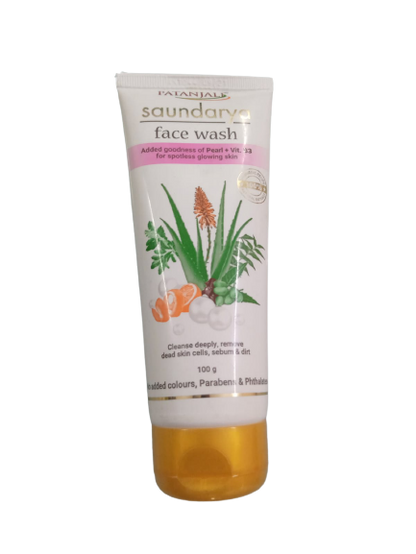 Patanjali Saundarya Face Wash(100 GM-1) &amp; Aloe Vera Kesar Chandan Combo Pack( 60 GM x 2)