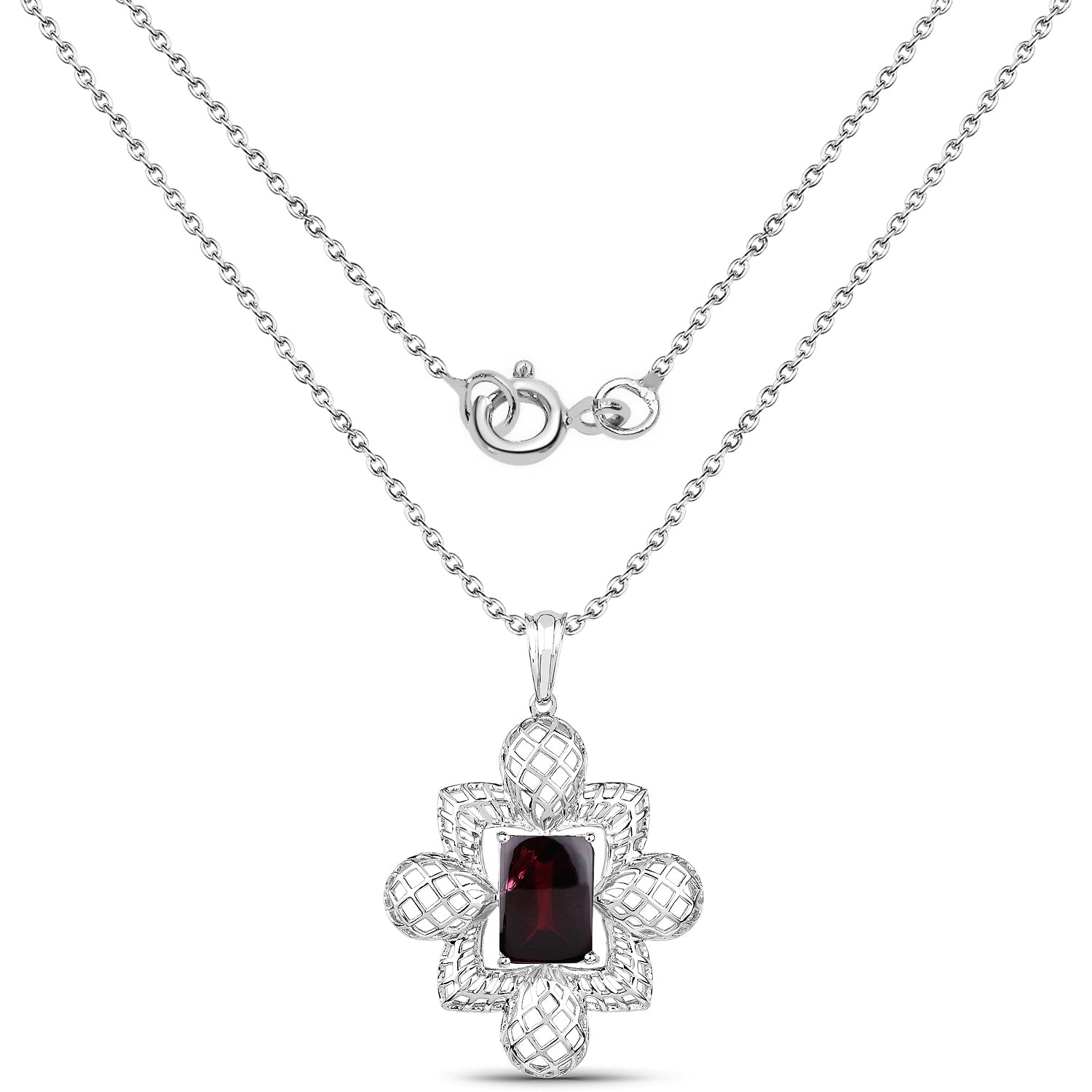 8.00 Carat Genuine Garnet .925 Sterling Silver Pendant by Bids.com