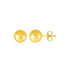 14k Yellow Gold Ball Earrings with Faceted Texture  DestGlow