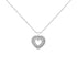 .925 Sterling Silver 1.0 Ctw Diamond Shadow Open Heart Halo 18" Pendant Necklace (I-J Color, I1-I2 Clarity) by Bids.com