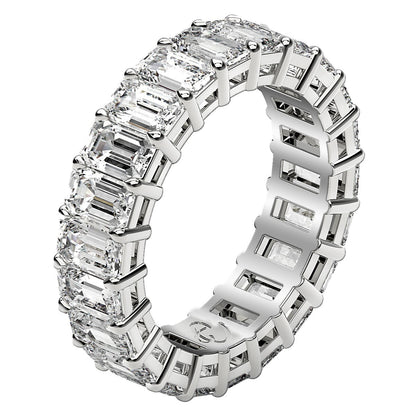 Emerald Cut Lab Grown Diamond Eternity Ring in 14k White Gold (6 cttw FG/VS2) by Bids.com