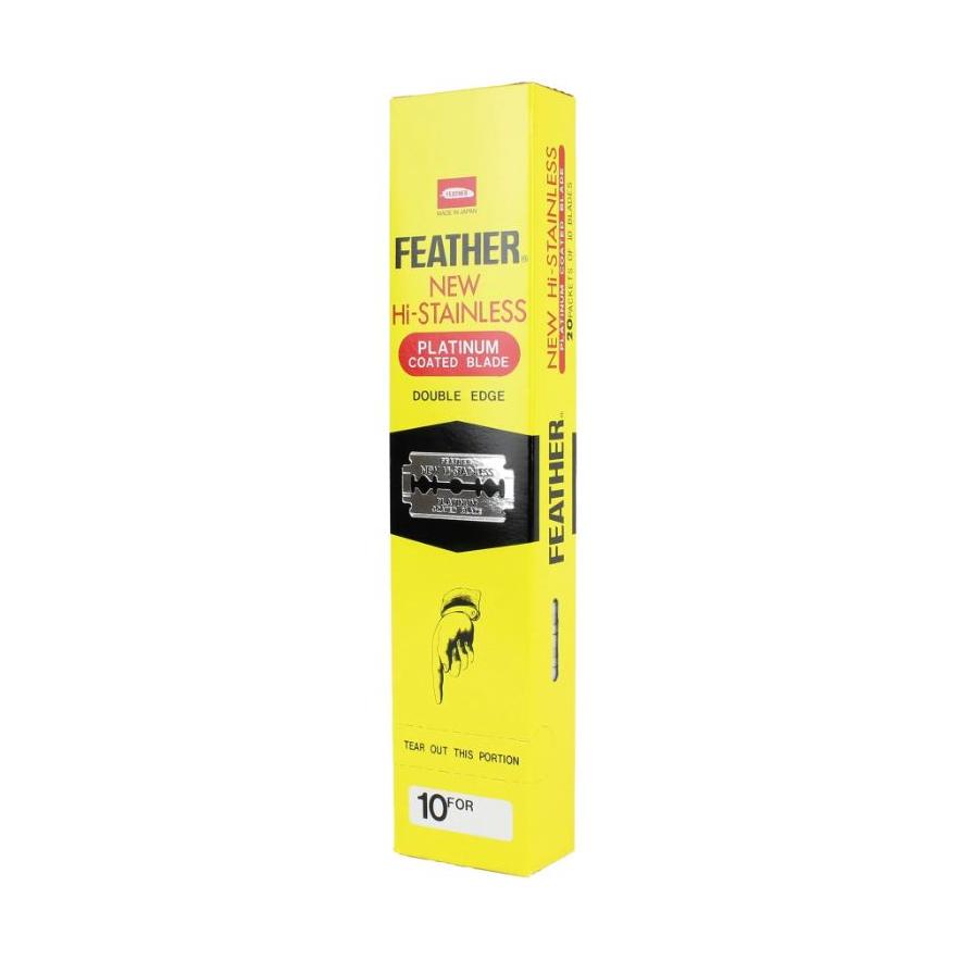 Feather New Hi-Stainless Platinum Coated Double Edge Blades - 20x10 Pack by Pasteur Pharmacy