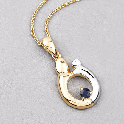 0.19 Carat Genuine Blue Sapphire .925 Sterling Silver Pendant by Bids.com