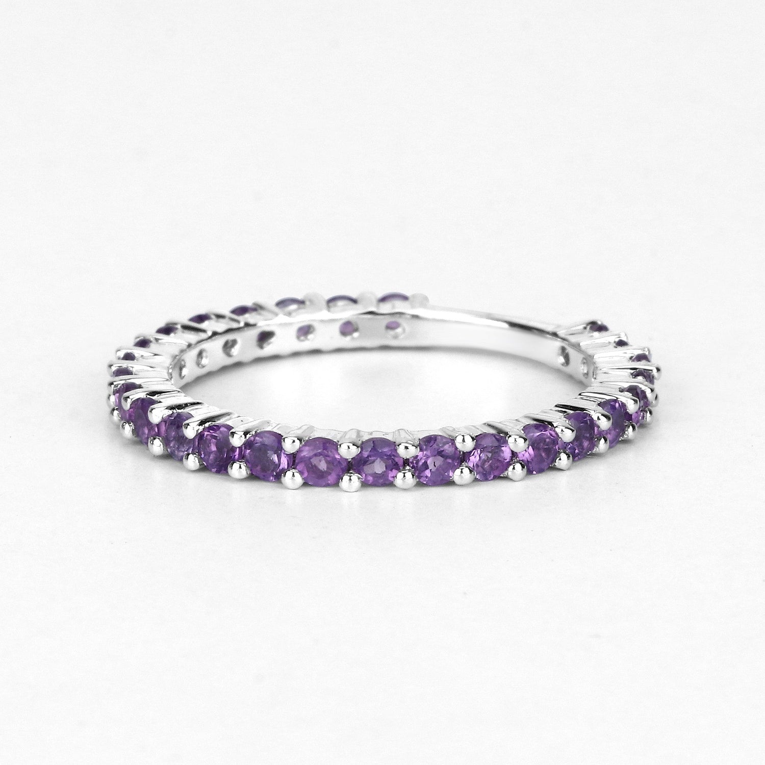 0.78 Carat Genuine Amethyst .925 Sterling Silver Ring  DestGlow
