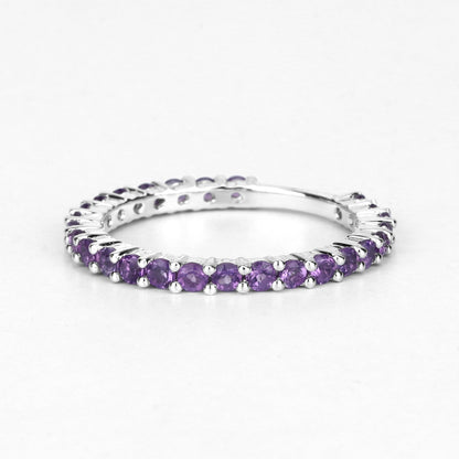 0.78 Carat Genuine Amethyst .925 Sterling Silver Ring  DestGlow