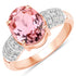 3.11 Carat Genuine Pink Tourmaline and White Diamond 14K Rose Gold Ring by Bids.com
