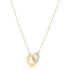 14k Yellow Gold High Polish Linked Mother of Pearl Circles Necklace  DestGlow