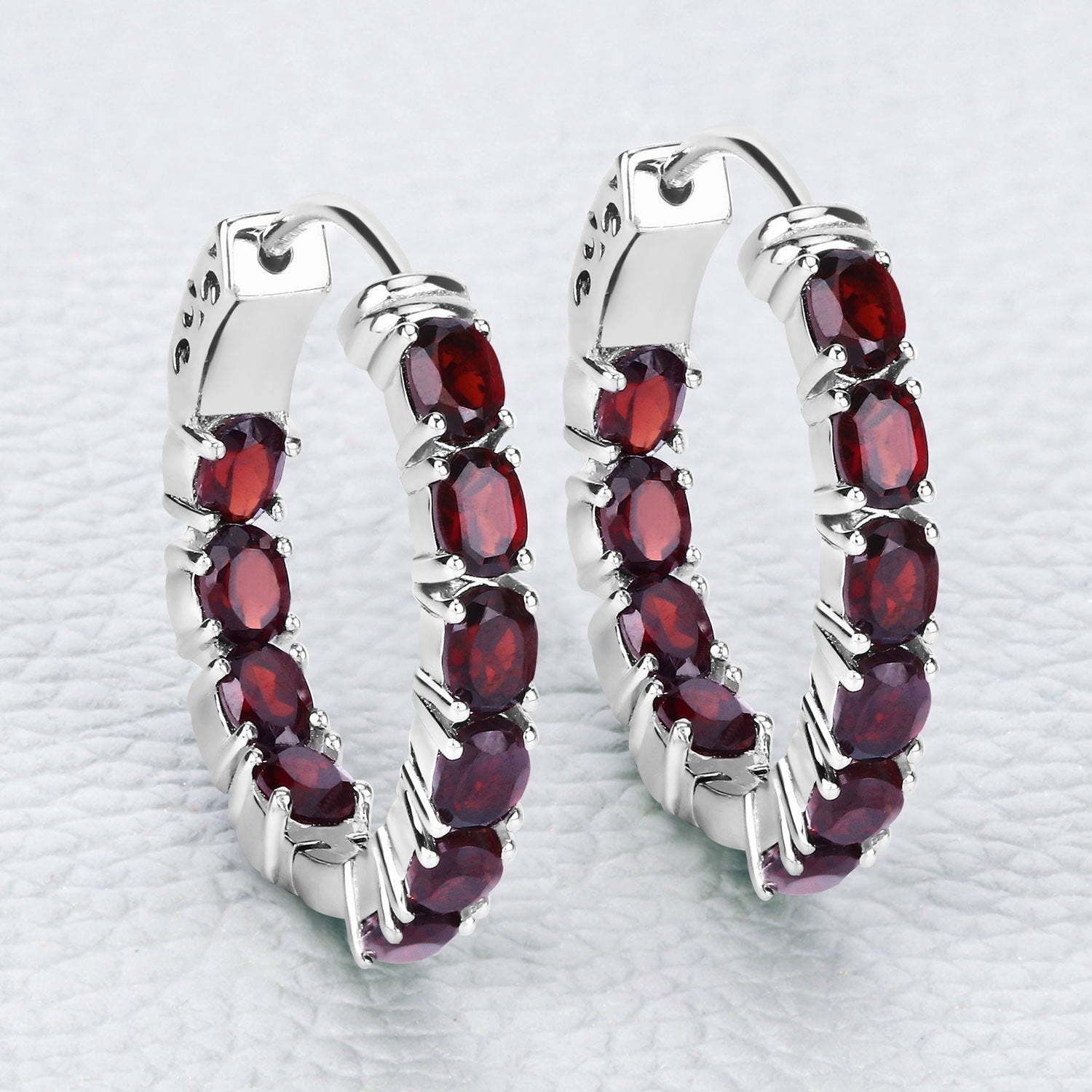 4.00 Carat Genuine Garnet .925 Sterling Silver Earrings by Bids.com