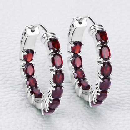 4.00 Carat Genuine Garnet .925 Sterling Silver Earrings by Bids.com