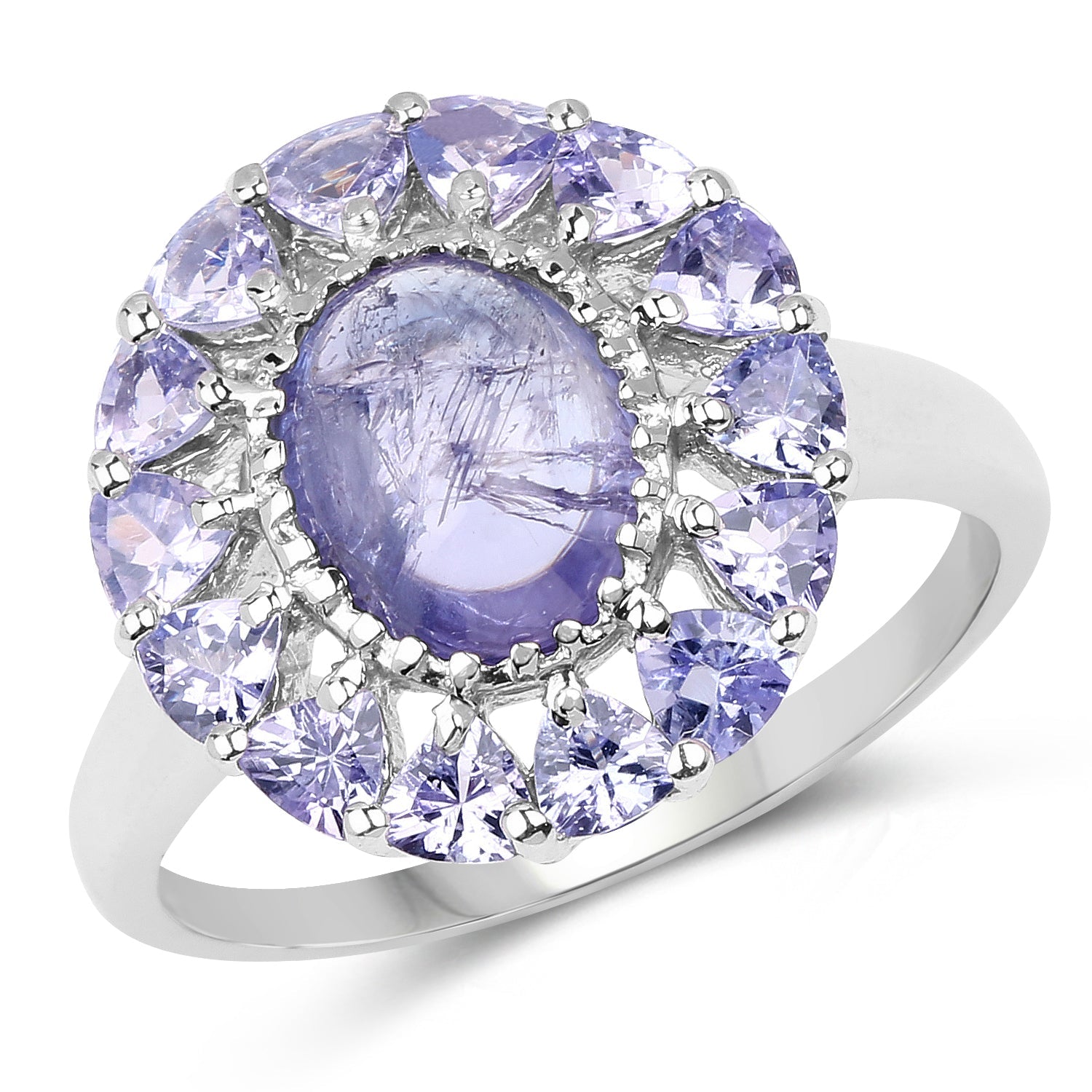 3.85 Carat Genuine Tanzanite .925 Sterling Silver Ring by Bids.com
