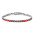 .925 Sterling Silver 10.0 Cttw Created Orange Garnet Tennis Bracelet - 7.25" by Bids.com