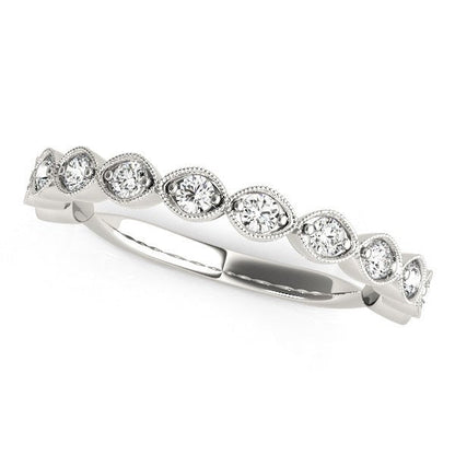 14k White Gold Antique Style Diamond Wedding Band (3/8 cttw) by Bids.com
