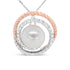 14K Rose and White Gold 3/8 Cttw Pave Diamond and 9mm Round Pearl Spiral Openwork 18" Pendant Necklace- (H-I Color, VS1-VS2 Clarity) by Bids.com