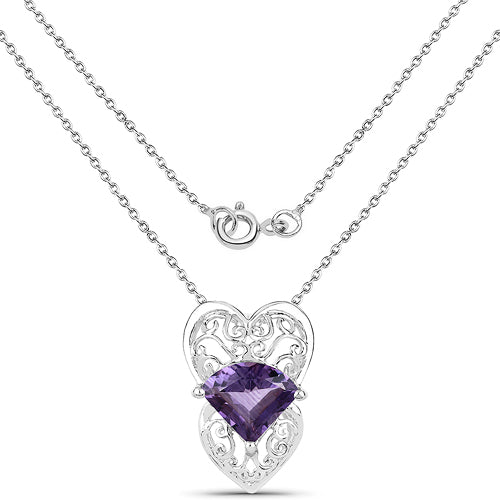 7.80 Carat Genuine Amethyst .925 Sterling Silver Pendant by Bids.com