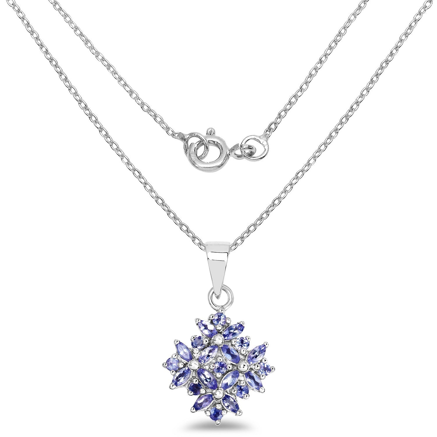1.50 Carat Genuine Tanzanite .925 Sterling Silver Pendant  DestGlow