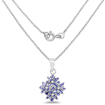 1.50 Carat Genuine Tanzanite .925 Sterling Silver Pendant  DestGlow
