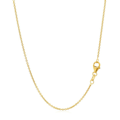 14k Yellow Gold Round Cable Link Chain 1.2mm by Bids.com